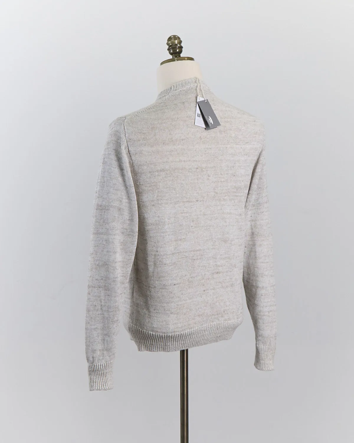 100% Washed Linen Stretch Crewneck