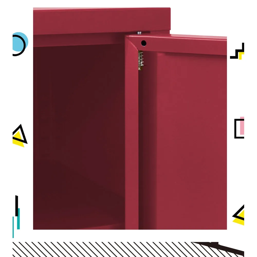 ArtissIn Buffet Sideboard Locker Metal Storage Cabinet - BASE Pink