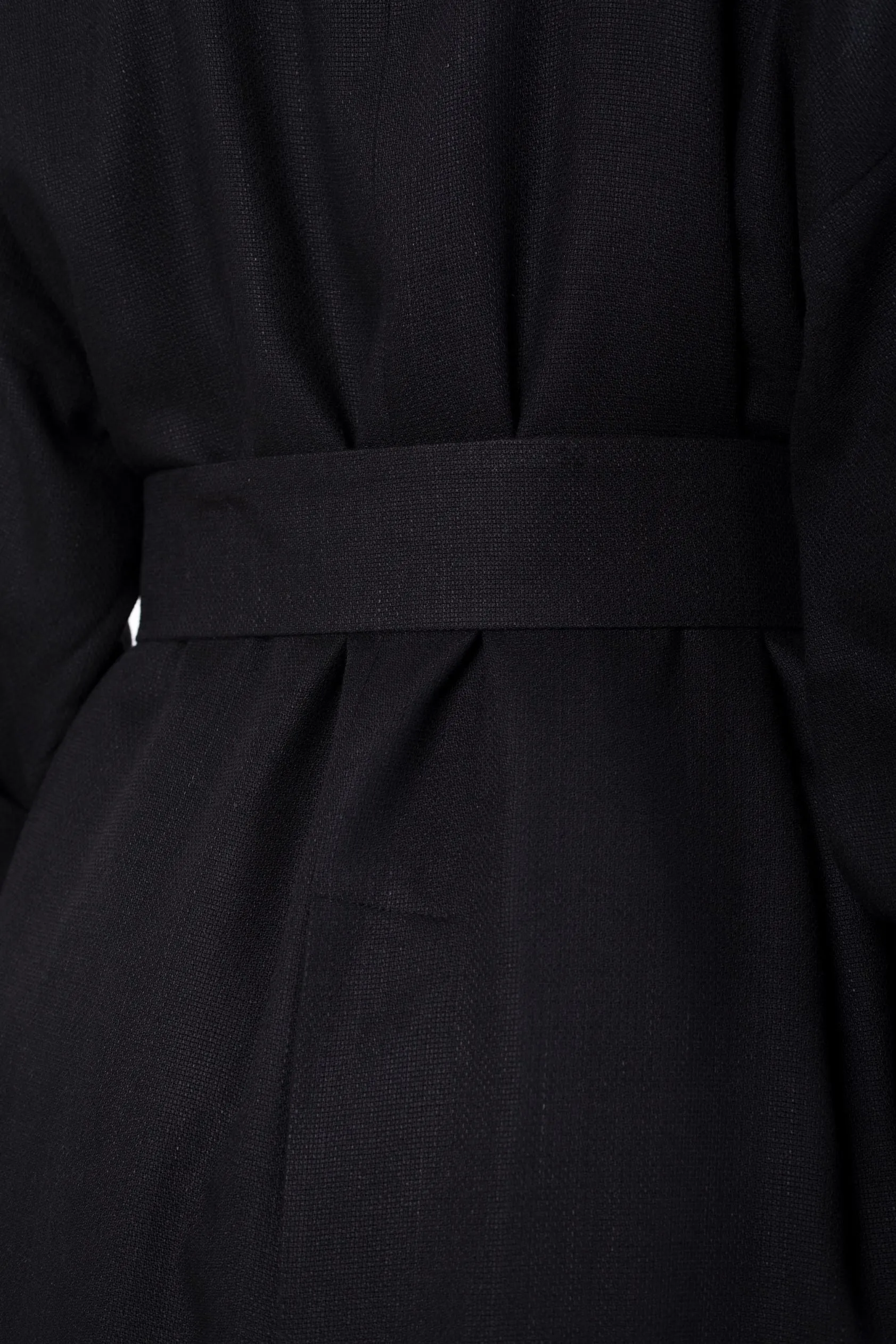 Double collar flax coat