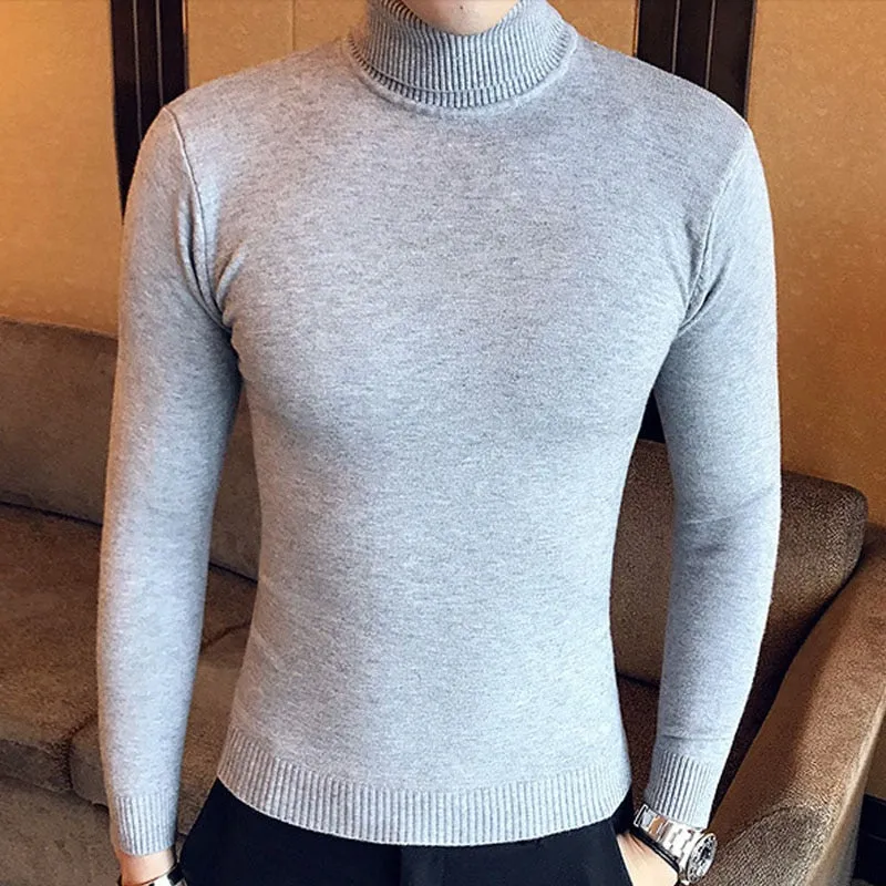 High Neck Thick Warm Sweater  Mens Sweaters Slim Fit Pullover