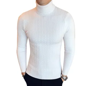 High Neck Thick Warm Sweater  Mens Sweaters Slim Fit Pullover