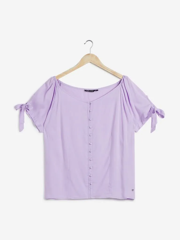 Sassy Soda curves Lilac Top