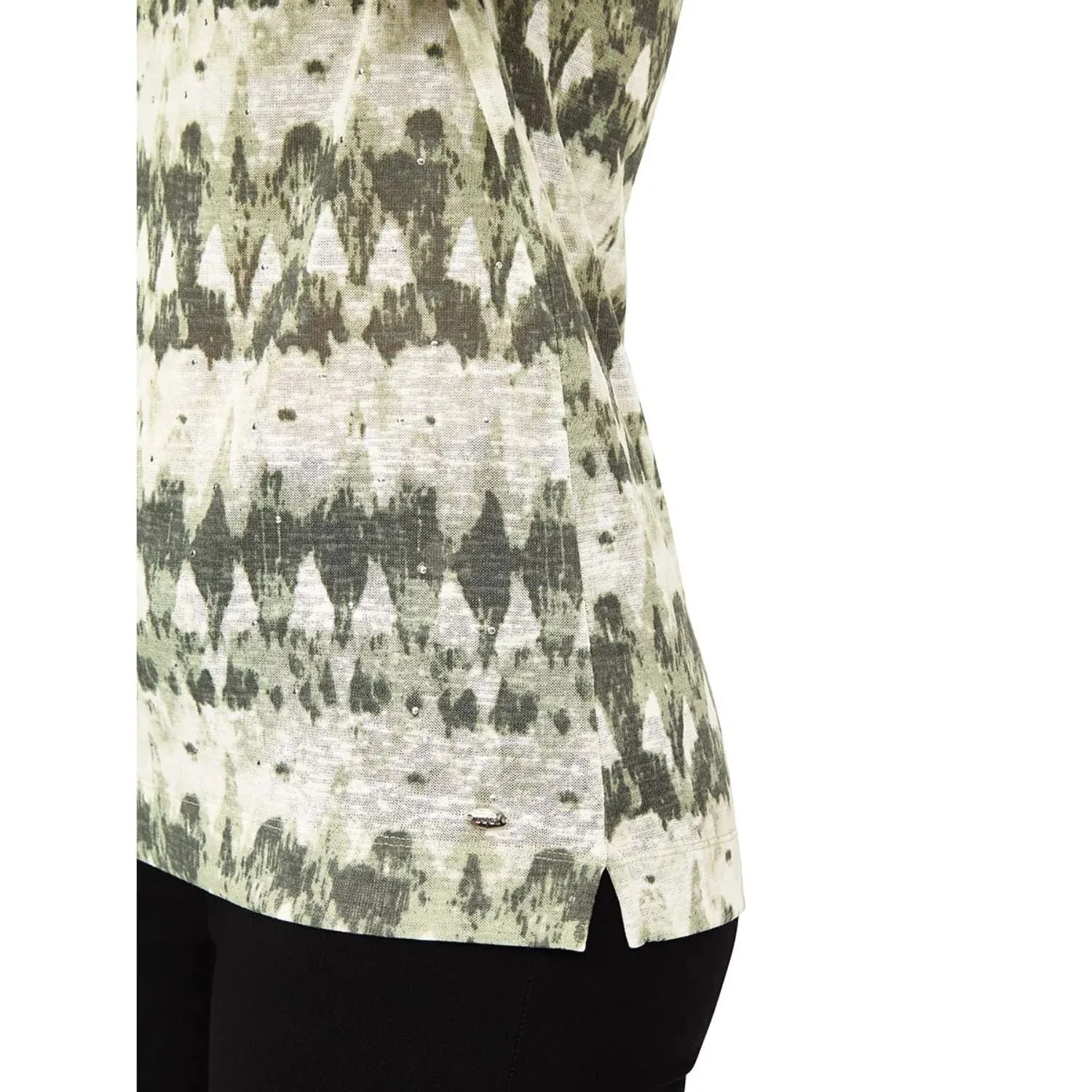 TIGI 14/16 Tribal Print Square Neck Top